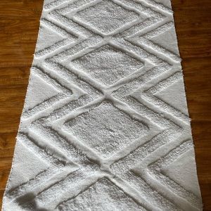 White boho area rug